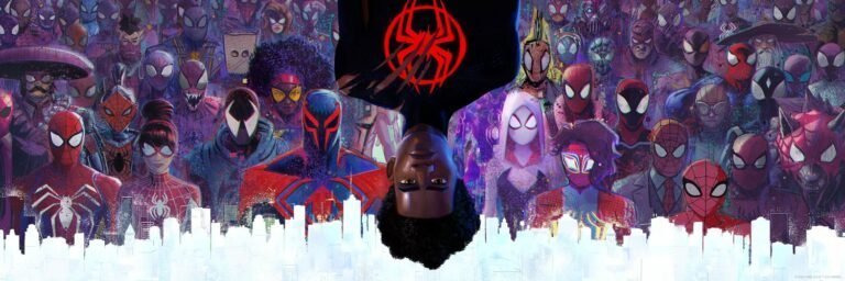 New Twitter Header for the official Across The Spider-Verse Twitter account poster featuring the new Spiders in the film