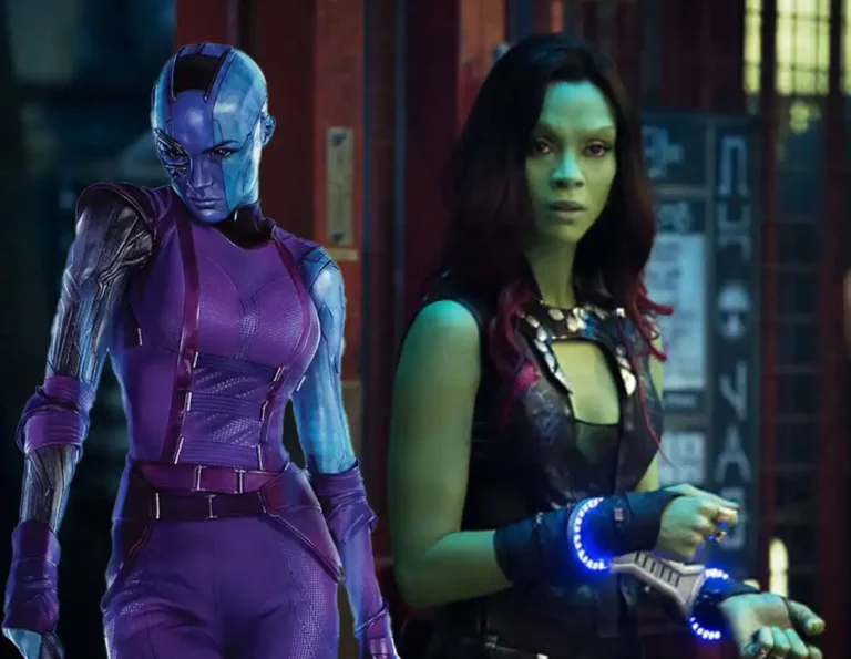 Switching roles: Nebula and Gamora in Guardians of the Galaxy Vol. 3