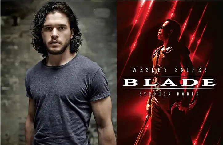 Kit Harington denies involvement in Blade movie, discusses Marvel future and Black Knight character.