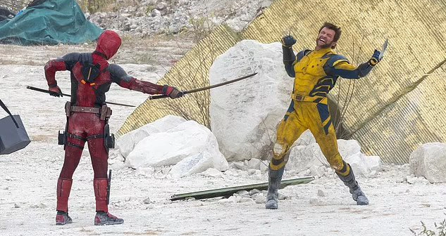 Hugh Jackman’s Wolverine wears his claws on the set of Deadpool 3