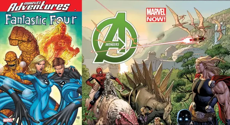 Fantastic Four and Dinosaur Avengers battle in Marvel’s unique crossover