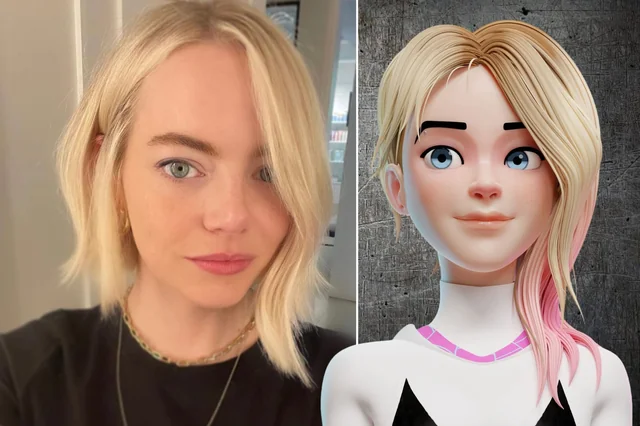 In fan art inspired by Spider-Verse, Emma Stone assumes the role of Spider-Gwen.